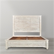 Gridley Mango Solid Wood Hand-Carved King Sized Bed in White Wash