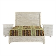 Gridley Mango Solid Wood Hand-Carved King Sized Bed in White Wash