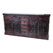 Arvada Mango Solid Wood 4 Door 9 Drawer Hand-Carved Buffet in Brown