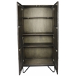 Aliso Holt Reclaimed Pine Wood 2-Door Tall Cabinet in Brown on Iron Base