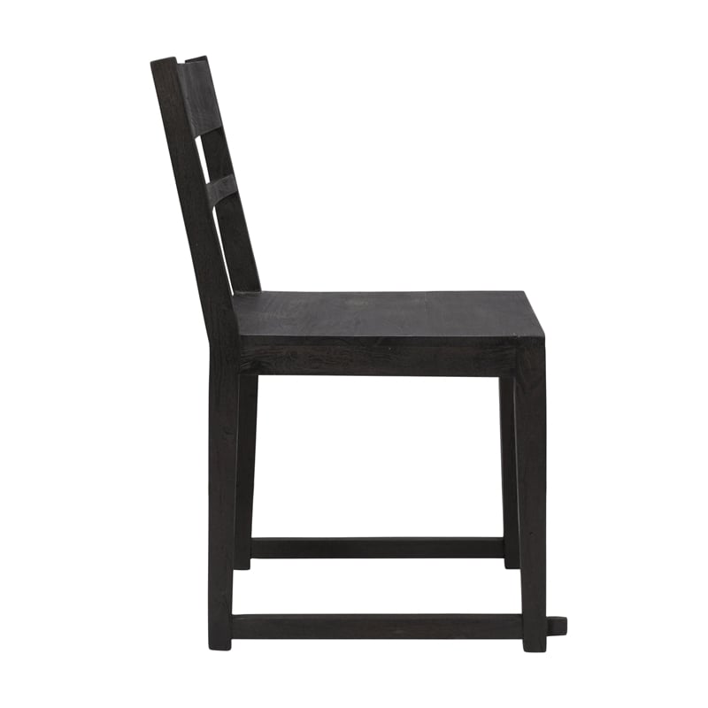 Fernious Dining Chair on Mango Solid Wood in Dark Gray Finish - 2 Piece Set