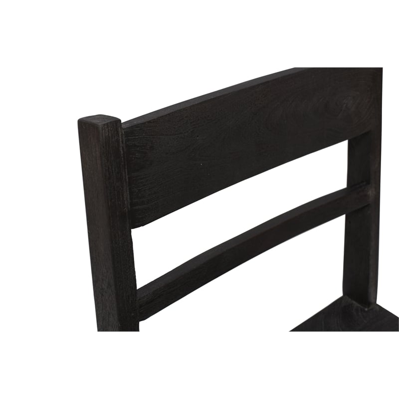 Fernious Dining Chair on Mango Solid Wood in Dark Gray Finish - 2 Piece Set