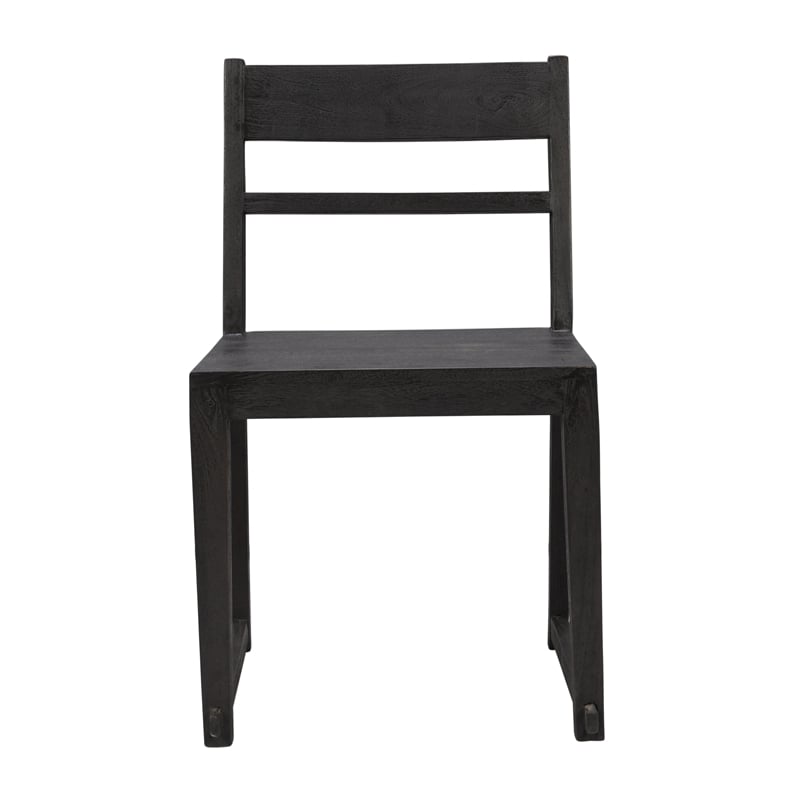 Fernious Dining Chair on Mango Solid Wood in Dark Gray Finish - 2 Piece Set