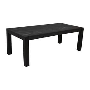Fernious 84&quot Rectangular Dining Table in Dark Gray Finish on Mango Solid Wood