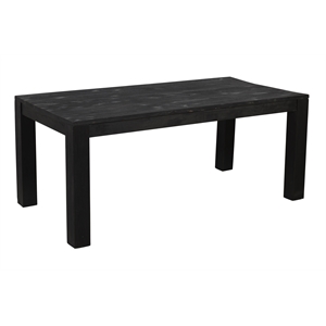 Fernious 72&quot Rectangular Dining Table in Dark Gray Finish on Mango Solid Wood