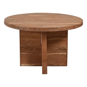 Fernious 48&quot Round Dining Table in Natural Finish on Mango Solid Wood