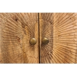 Moti Sunbright 3 Hand Carved Doors Mid-Century Solid Wood Sideboard in Natural