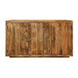 Moti Sunbright 3 Hand Carved Doors Mid-Century Solid Wood Sideboard in Natural