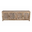 Carter Weatherly 4-Door Mango Solid Wood Media Cabinet in Natural Finish