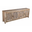 Carter Weatherly 4-Door Mango Solid Wood Media Cabinet in Natural Finish