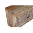 Carter Weatherly 4-Door Mango Solid Wood Media Cabinet in Natural Finish