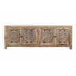 Carter Weatherly 4-Door Mango Solid Wood Media Cabinet in Natural Finish