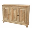Jenna 3-Door Solid Wood Sideboard in Distressed Natural Finish
