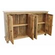 Bayside Jensen 4-Door Solid Wood Sideboard in Distressed Natural Finish