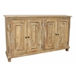 Bayside Jensen 4-Door Solid Wood Sideboard in Distressed Natural Finish
