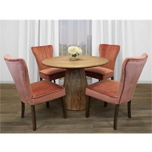 Jaden 5-Piece Dining Set with 42&quot Dining Table and 4 Cleo Blush Chairs
