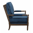 Wyndham Royal Blue Velvet Fabric Occasional Chair with Solid Rubberwood Frame