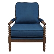 Wyndham Royal Blue Velvet Fabric Occasional Chair with Solid Rubberwood Frame