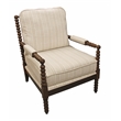 Wyndham Natural Stripe Linen Fabric Occasional Chair w/ Solid Rubberwood Frame