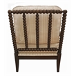 Wyndham Natural Stripe Linen Fabric Occasional Chair w/ Solid Rubberwood Frame