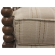 Wyndham Natural Stripe Linen Fabric Occasional Chair w/ Solid Rubberwood Frame