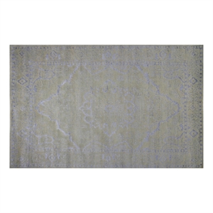 Emblem 12 5.0X8.0 Silver Knotted Wool & Viscose Area Rug