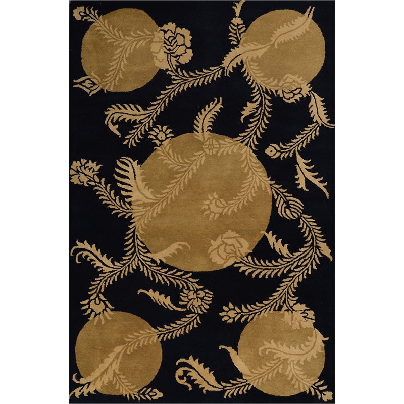 Dahlia 04 4X6 Black Handtufted Wool Area Rug
