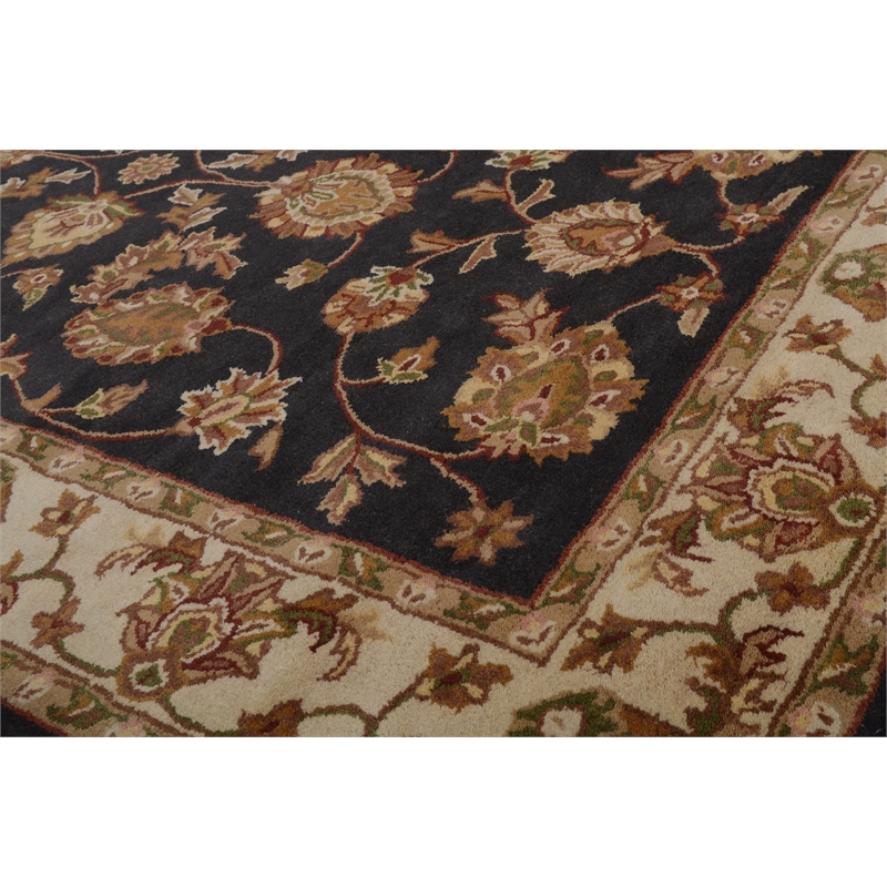Jasmine 01 5X8 Charcoal Handtufted Wool Area Rug
