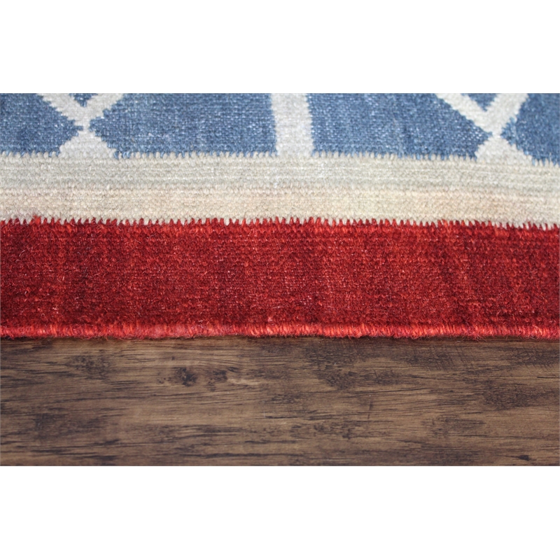 Kilim 04 5X8 Blue Handwoven Wool Area Rug