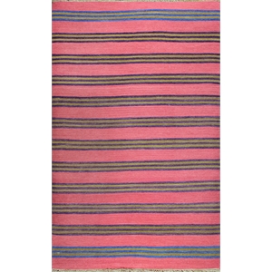 Kilim 05 5X8 Pink Handwoven Wool Area Rug