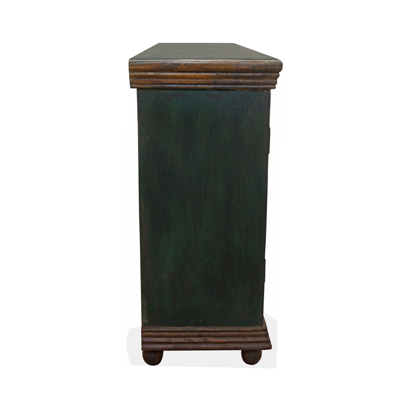 Arvada Mango Solid Wood 4 Carved Doors 4-Drawer Buffet in Multi-Color Finish