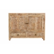 Carter Weatherly 2-Door 2-Drawer Solid Wood Accent Cabinet in White Wash