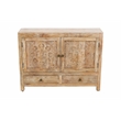 Carter Weatherly 2-Door 2-Drawer Solid Wood Accent Cabinet in White Wash