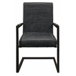 Wendy Genuine Leather Armchair in Antique Black with Iron Frame