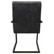 Wendy Genuine Leather Armchair in Antique Black with Iron Frame