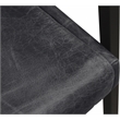 Wendy Genuine Leather Armchair in Antique Black with Iron Frame