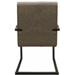 Wendy Genuine Leather Armchair in Gray with Black Iron Frame