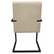 Wendy Genuine Leather Armchair in Ivory with Black Iron Frame