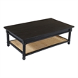 Navice 1 Woven Shelf Cocktail Table with Solid Wood in Black Finish
