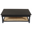 Navice 1 Woven Shelf Cocktail Table with Solid Wood in Black Finish