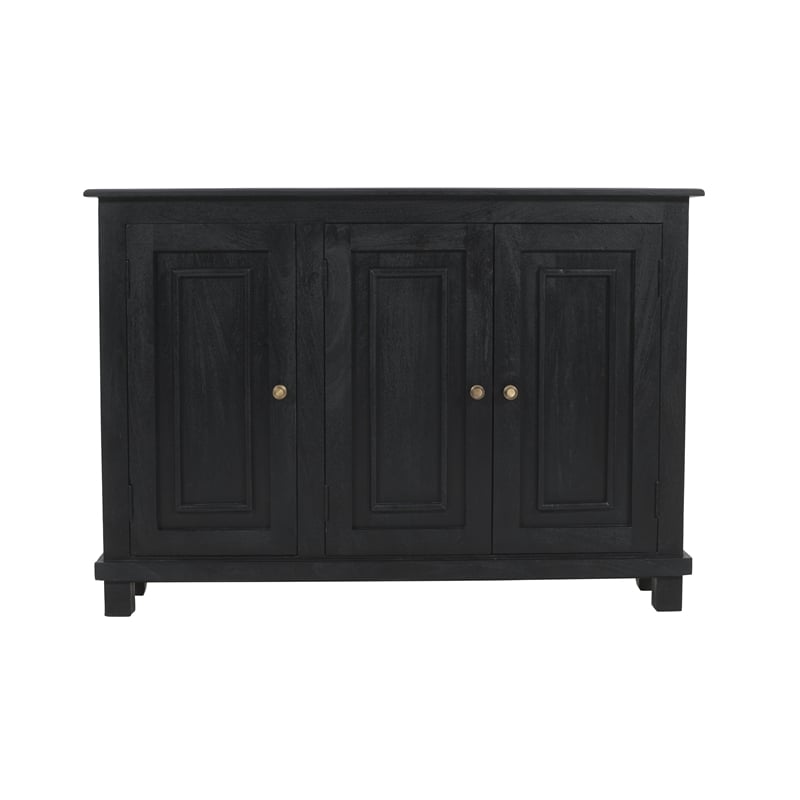 Bayside Jensen 3-Door Solid Wood Sideboard in Charcoal Gray Finish