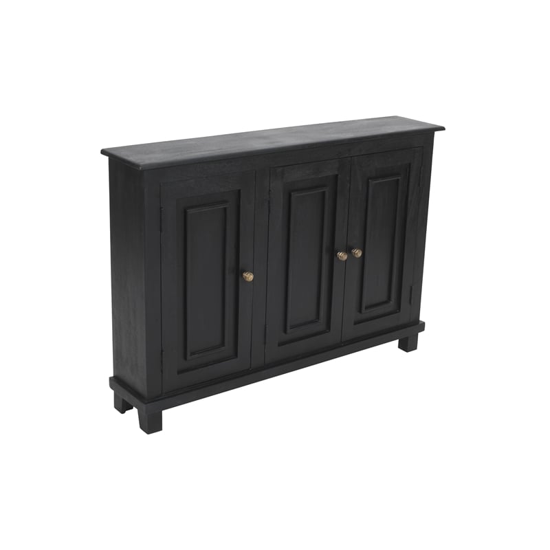 Bayside Jensen 3-Door Solid Wood Sideboard in Charcoal Gray Finish