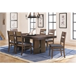 Dale 7-Piece Dining Set with Extendable Dining Table and 6 Black Leather Chairs