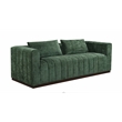Upton Sofa with 2 Toss Pillows Upholstered in Cypress Green Multi-Weave Fabric