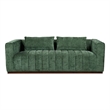 Upton Sofa with 2 Toss Pillows Upholstered in Cypress Green Multi-Weave Fabric