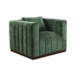 Upton Lounge Chair in Cypress Green Multi-Weave Fabric with Toss Pillow