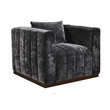 Upton Lounge Chair in Prism Black Multi-Weave Fabric with Toss Pillow