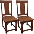 Moti Benedict 18&quot Farmhouse Solid Wood Dining Chair in Medium Brown (Set of 2)