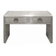 Moti Pilot 2-Drawer Aluminum Console Table with Exposed Screws in Silver