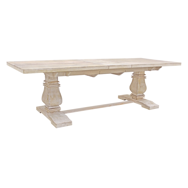 Benedict 9-Piece Extension Dining Table Set with 8 Chairs in Ivory Finish